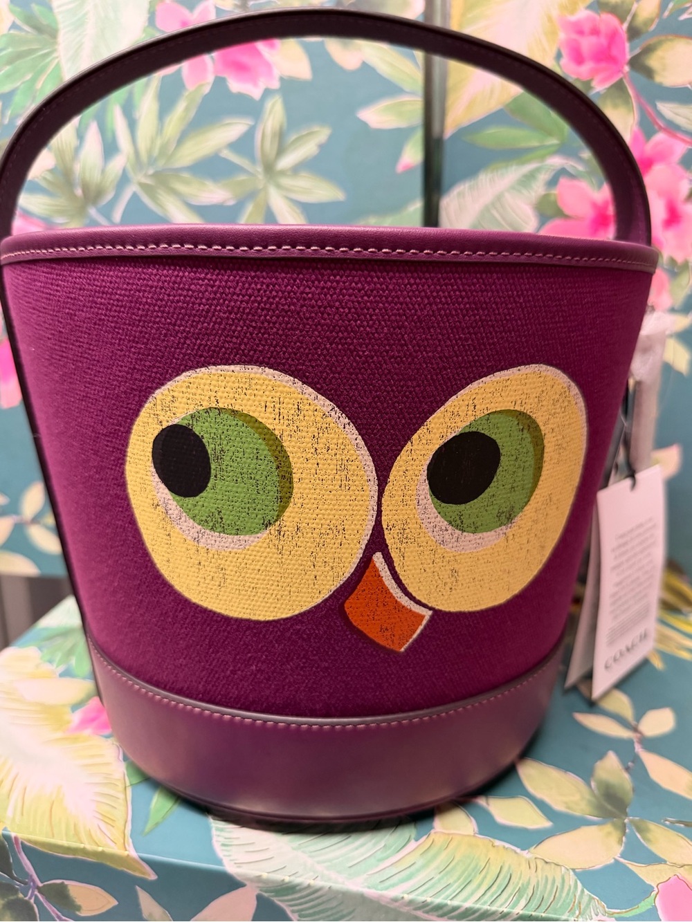 Coach Halloween Owl Trick or Treat Bucket NWT and dustbag